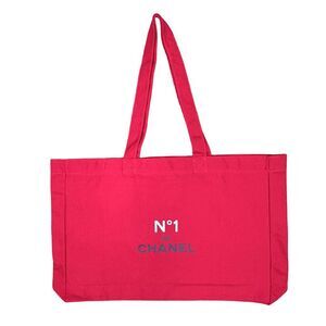 CHANEL Beauty N°1 de Chanel Novelty GWP Red Canvas Tote Bag - 18” x 12.5”